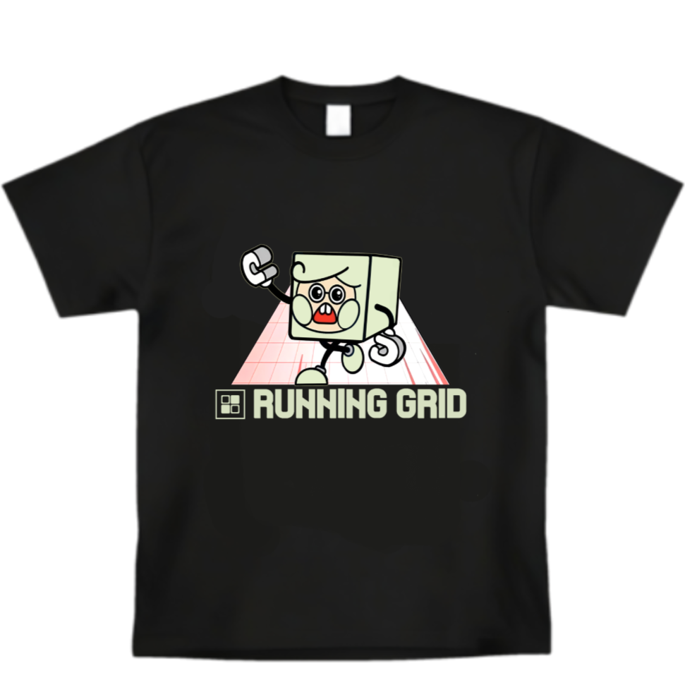Running Grid Cartoon Tee – Running Grid Merch
